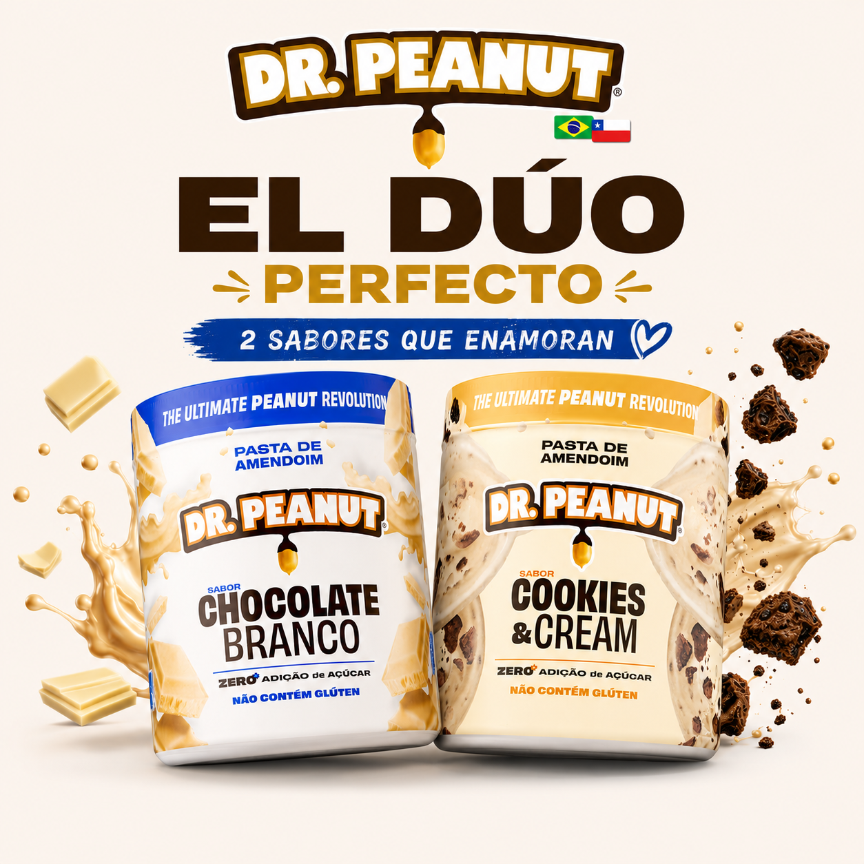 Pack Dr. Peanut Chocolate Blanco + Cookies & Cream