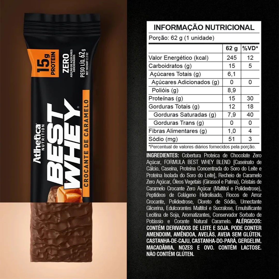 Barritas Best Whey 15 g proteína – Atlhetica Nutrition