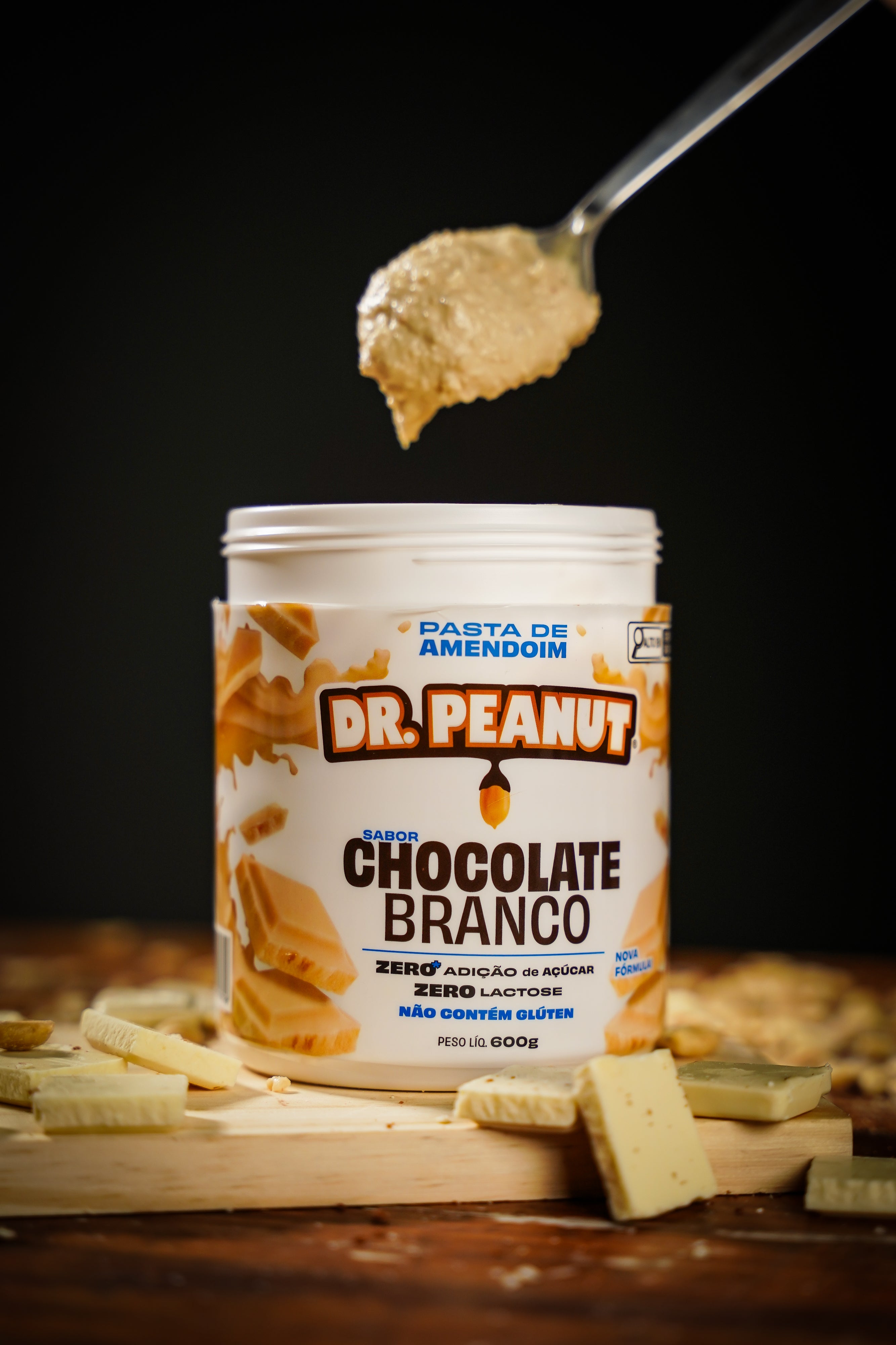 Mantequilla de maní con proteína sabor Chocolate Blanco - Dr. Peanut 600g