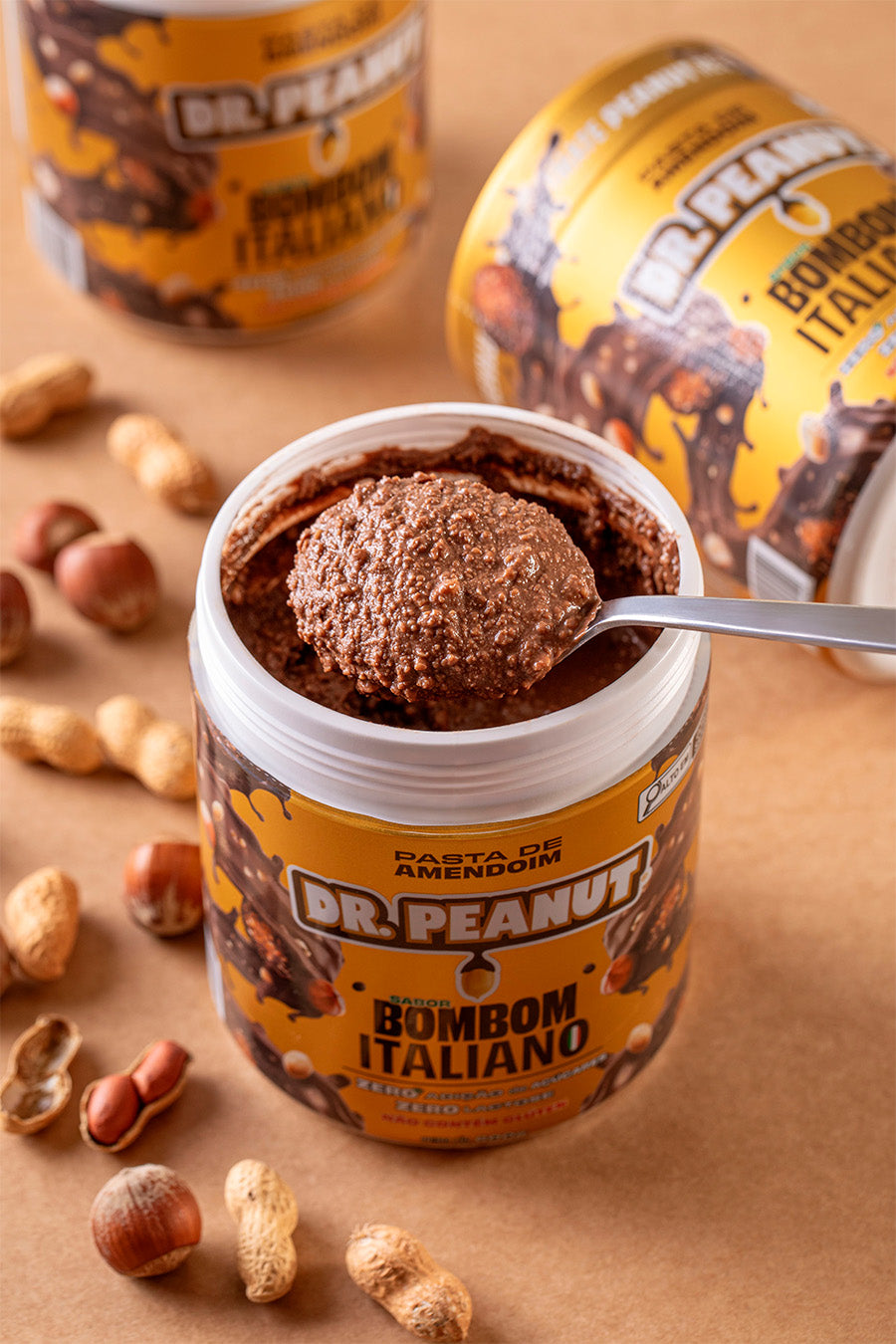 Mantequilla de maní con proteína sabor Bombón Italiano - Dr. Peanut 600g