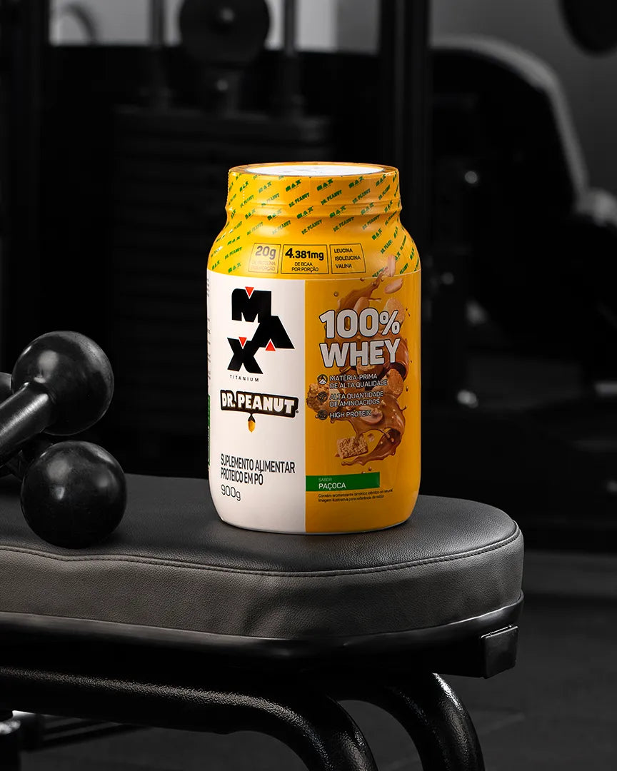 Whey Protein Max Titanium 100% – Sabor Paçoca Dr. Peanut