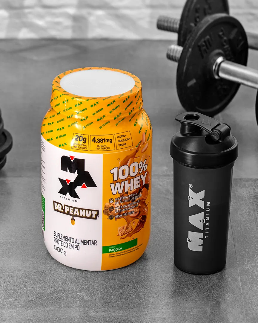 Whey Protein Max Titanium 100% – Sabor Paçoca Dr. Peanut