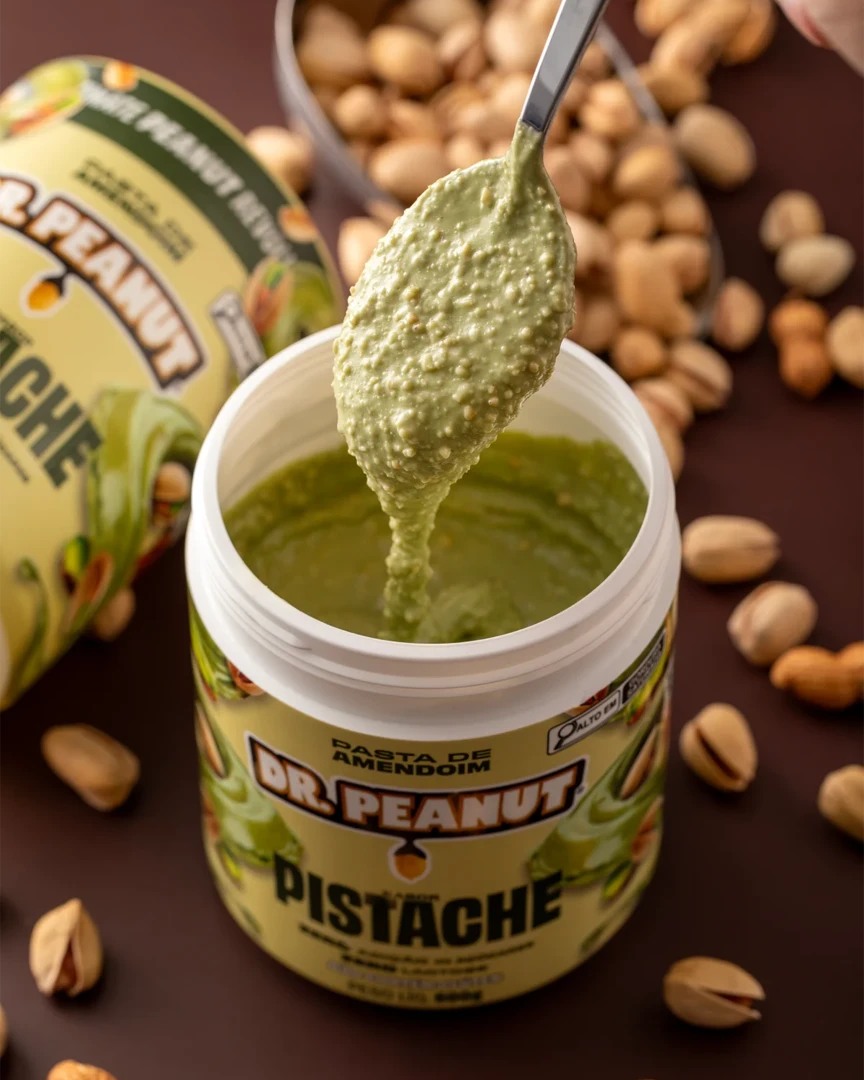 Mantequilla de maní con proteína sabor Pistacho - Dr.Peanut 600g.