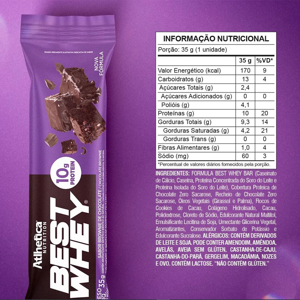 Barritas Best Whey 10 g proteína – Atlhetica Nutrition