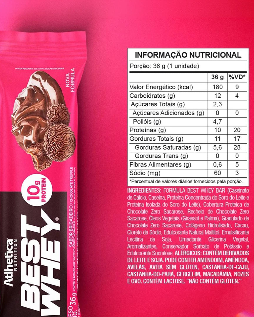 Barritas Best Whey 10 g proteína – Atlhetica Nutrition