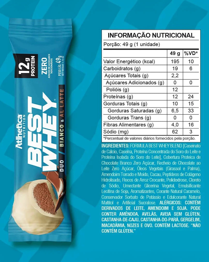 Barritas Best Whey 12 g proteína – Atlhetica Nutrition