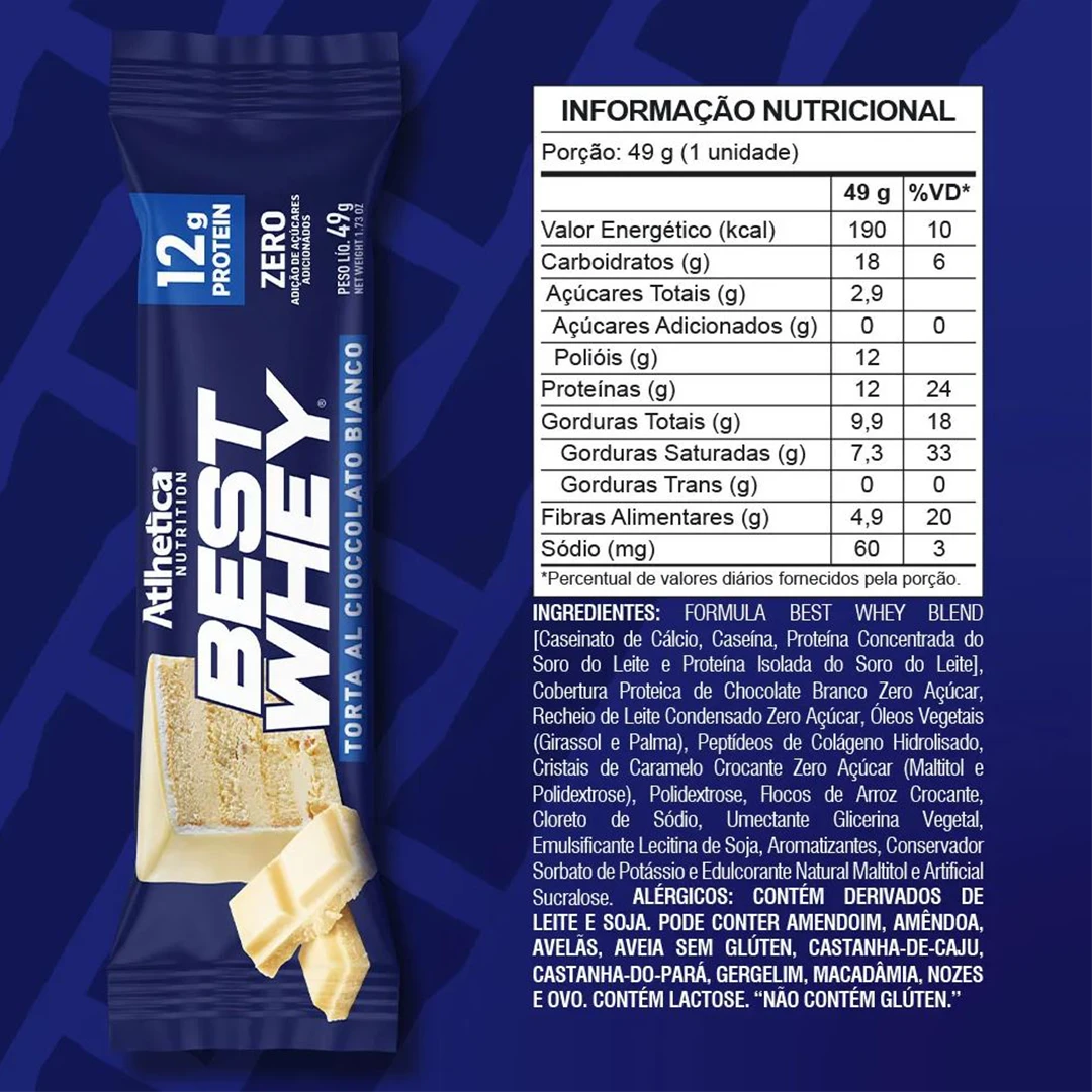 Barritas Best Whey 12 g proteína – Atlhetica Nutrition