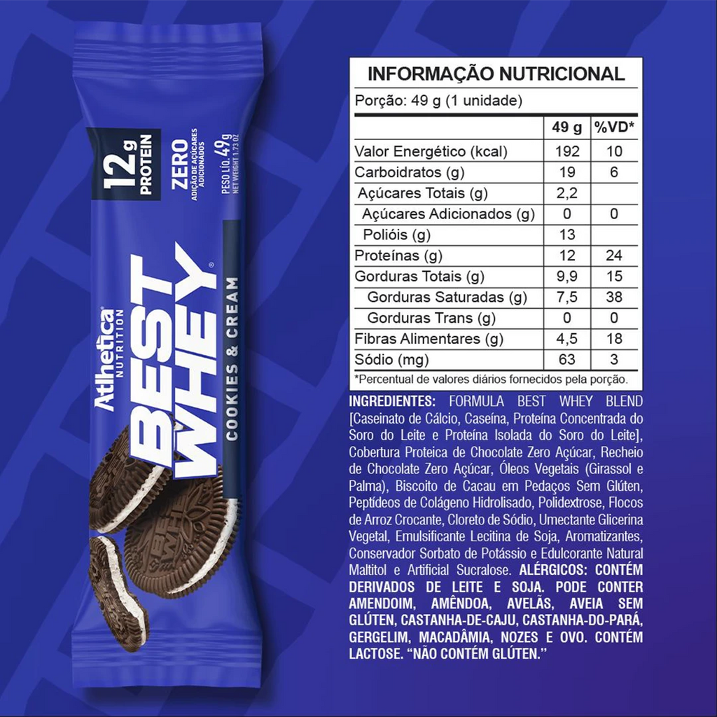 Barritas Best Whey 12 g proteína – Atlhetica Nutrition