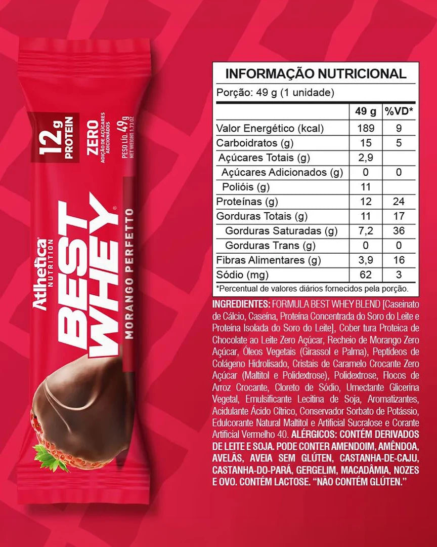 Barritas Best Whey 12 g proteína – Atlhetica Nutrition