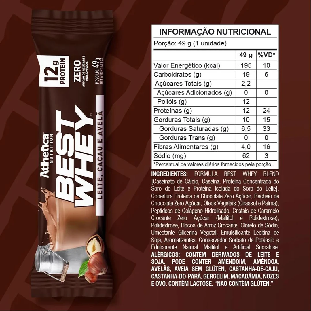 Barritas Best Whey 12 g proteína – Atlhetica Nutrition