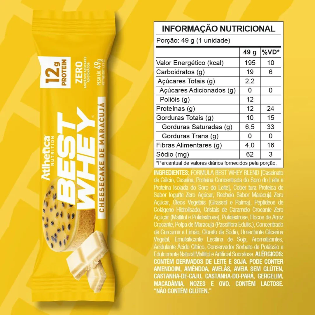 Barritas Best Whey 12 g proteína – Atlhetica Nutrition