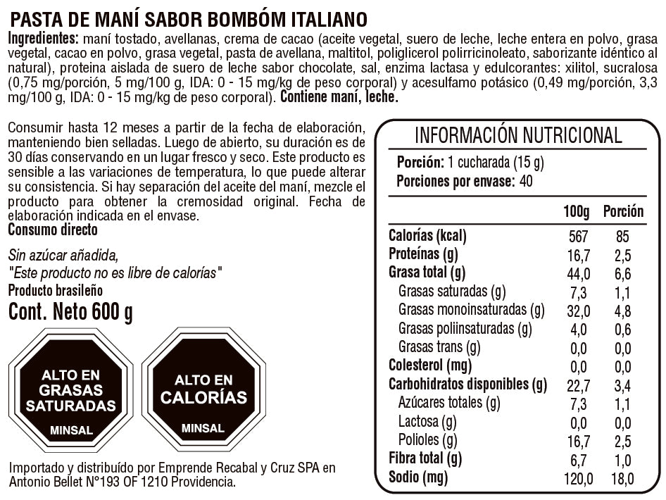 Dr. Peanut Mantequilla de Maní con Proteína Sabor Bombón Italiano 600 g