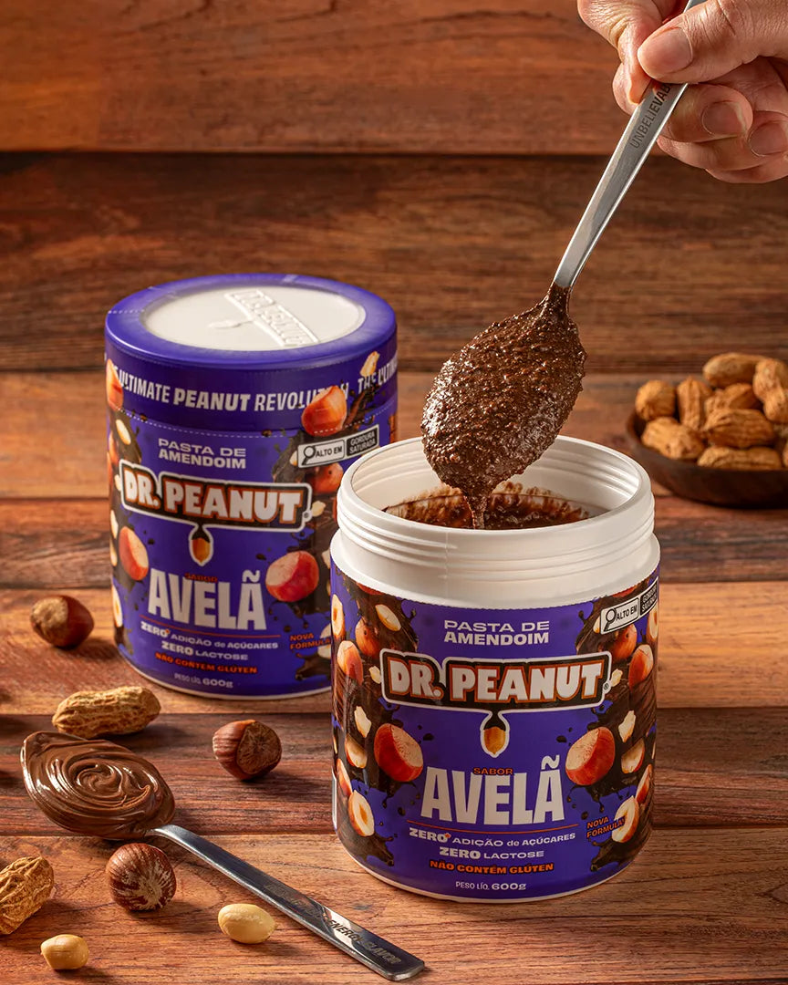 Mantequilla de maní con proteína sabor Avellana Dr.Peanut 600g.