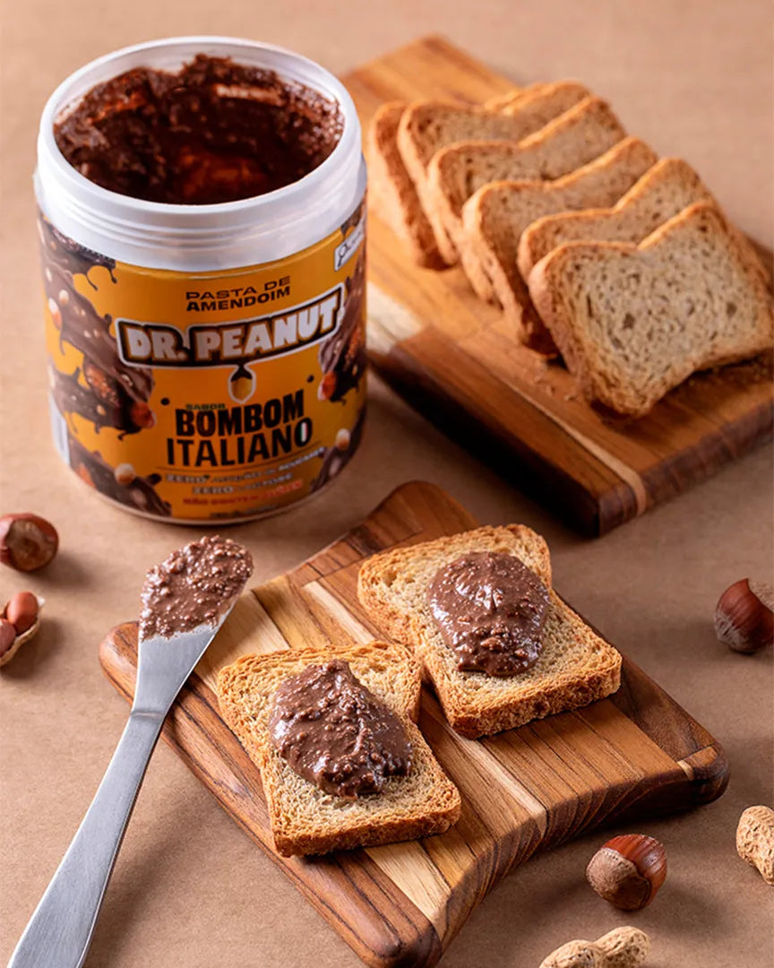 Mantequilla de maní con proteína sabor Bombón Italiano - Dr. Peanut 600g