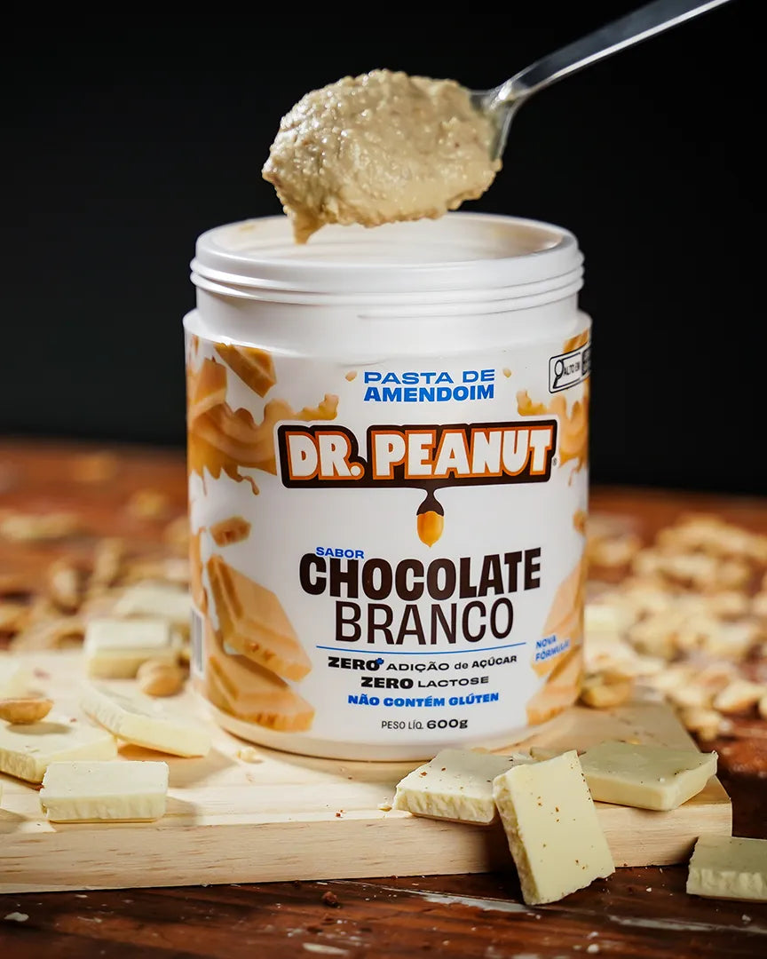 Mantequilla de maní con proteína sabor Chocolate Blanco - Dr. Peanut 600g