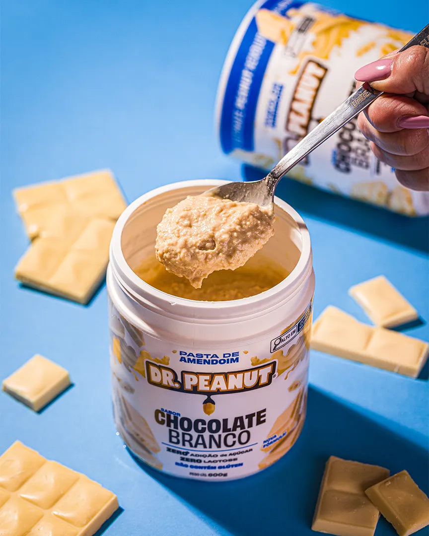 Mantequilla de maní con proteína sabor Chocolate Blanco - Dr. Peanut 600g